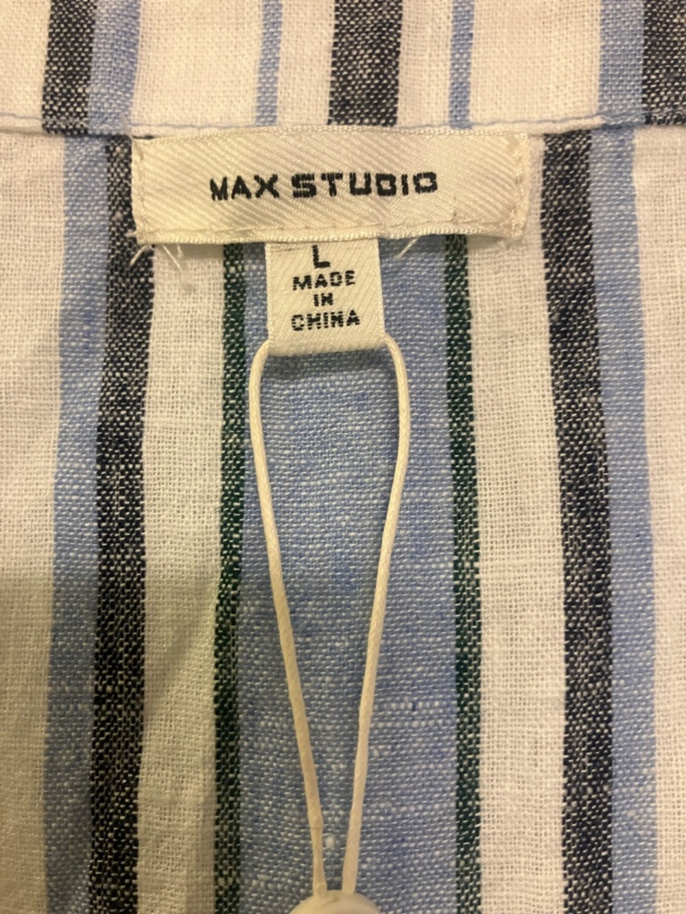 Max Studio Blue and White Striped Sleeveless Midi Dress - Picture 2 of 6